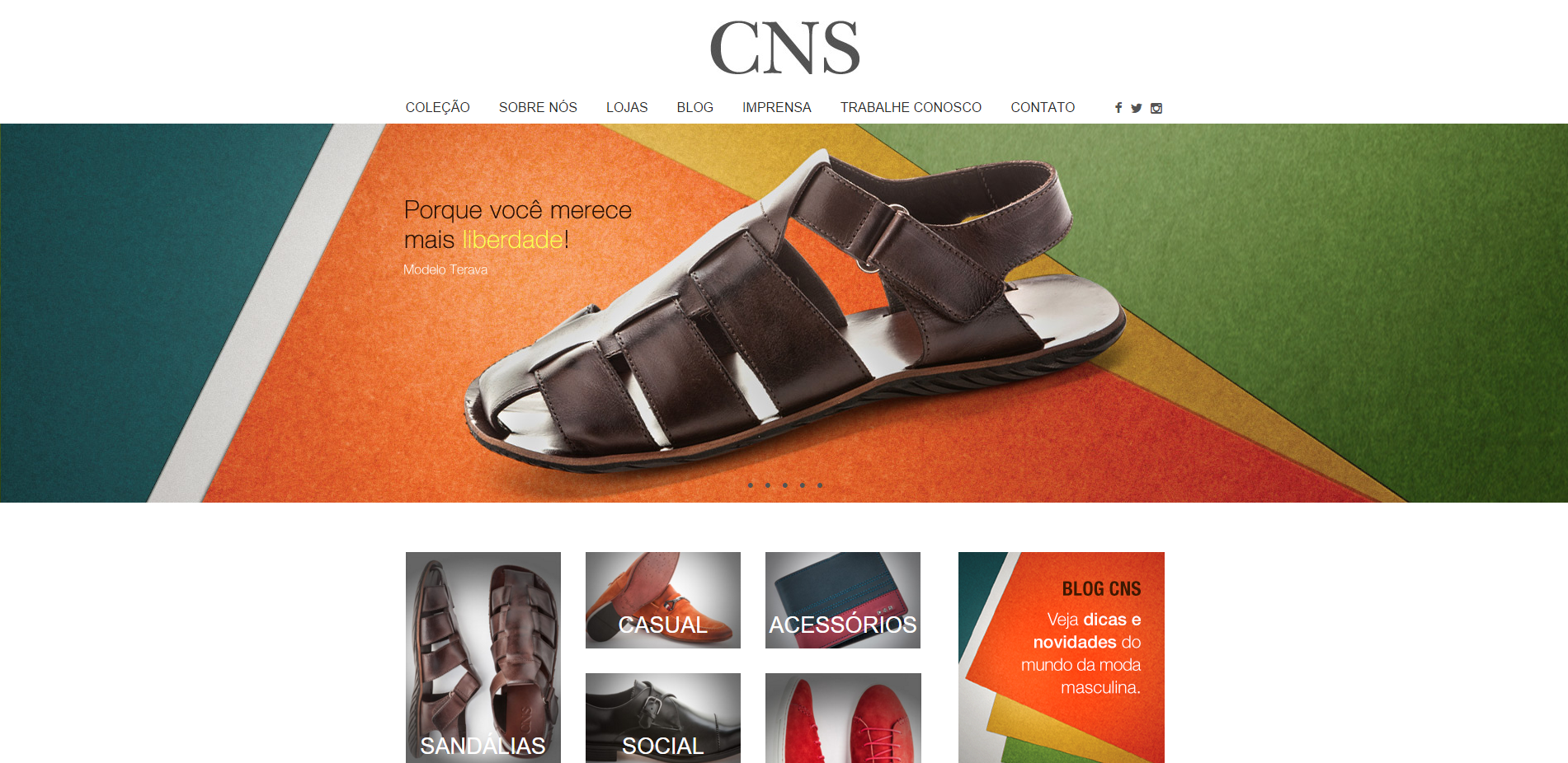 Home do novo site da CNS