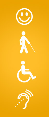 Símbolos de acessibilidade.